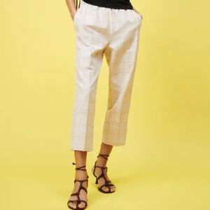 Zara, medium, beige windowpane pants